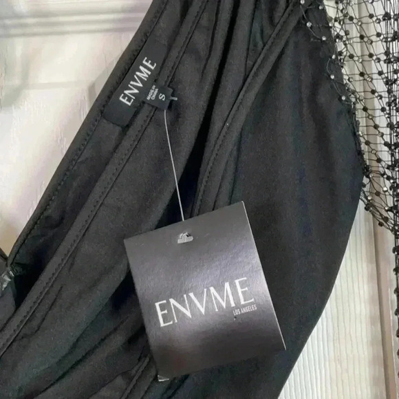 Envme Luna Black Bodysuit With Rhinestone Sleeves Size S - Picture 12 of 16